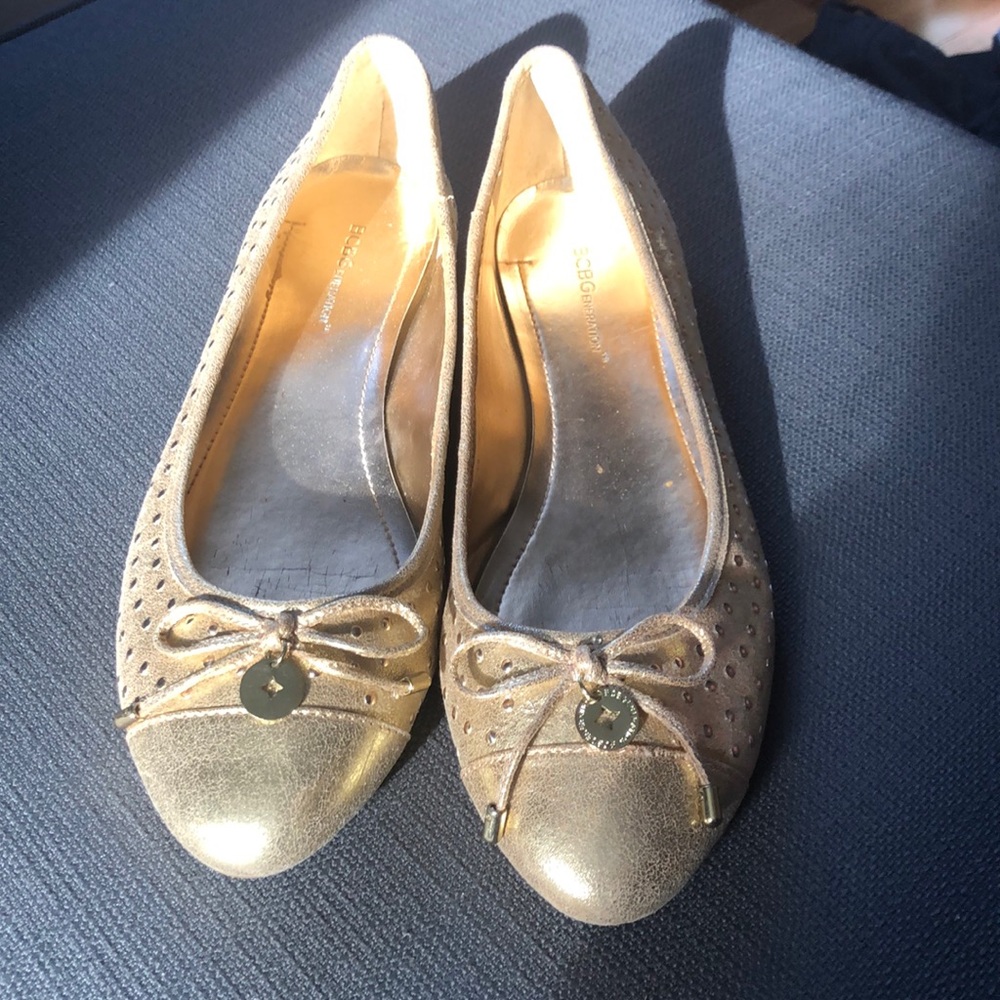 Gold Ballet Flats